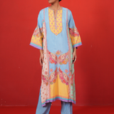 Blue Multi Panel Kurta Set