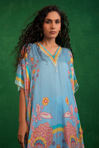 Butterfly blue poncho set