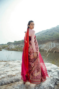Morbagh Rose Pink Peacock Saree With Blouse