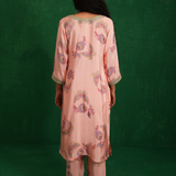 Pink Printed Embroidered Buta Jaal Kurta Set