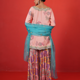 Butterfly Short Kurta Sharara Set