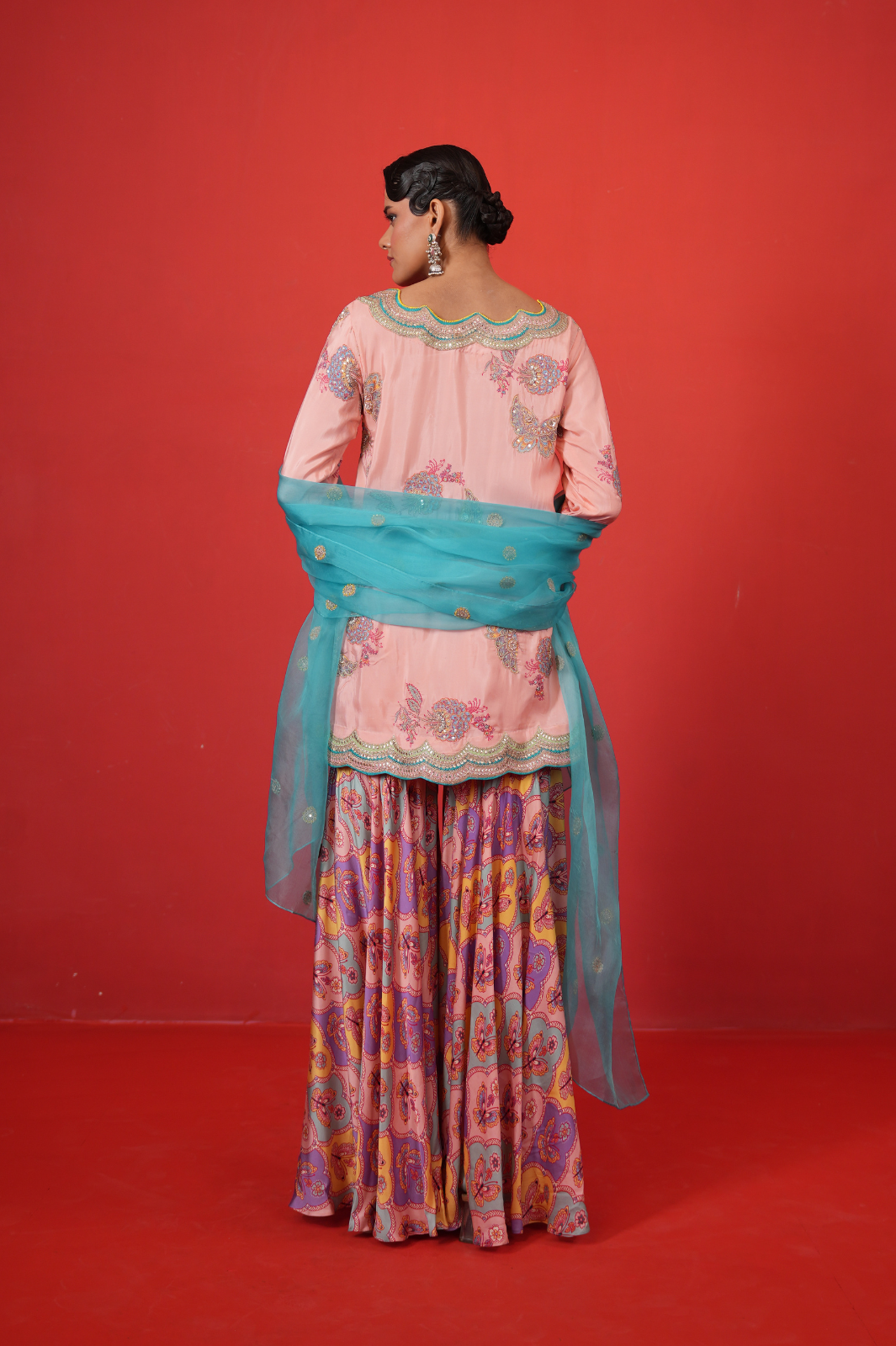 Butterfly Short Kurta Sharara Set