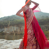 Morbagh Rose Pink Peacock Saree With Blouse