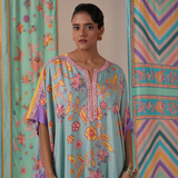 Sage/purple butterfly kaftan