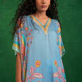 Butterfly blue poncho set