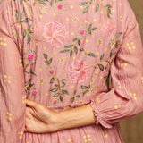 Rose Blush Round Hem Embroidered Tunic/Dress