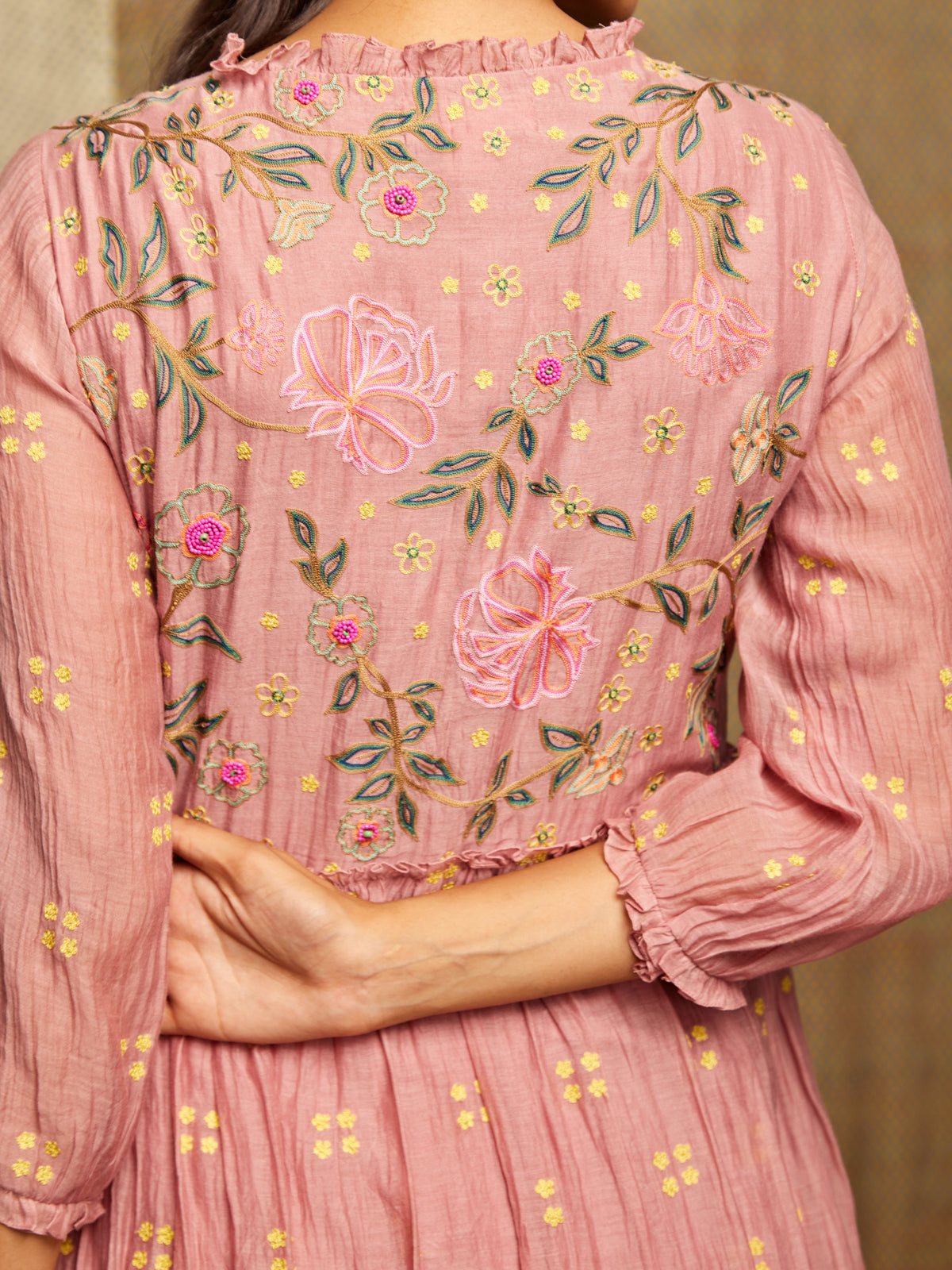 Rose Blush Round Hem Embroidered Tunic/Dress