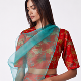 Bundi Printed Embrodiered Deer Zaal Lehenga Set