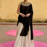 Black Embroidered Chanchal Cape Set