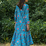 Printed Turquoise Zaal Boho Dress