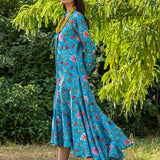 Printed Turquoise Zaal Boho Dress