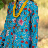 Printed Turquoise Zaal Boho Dress