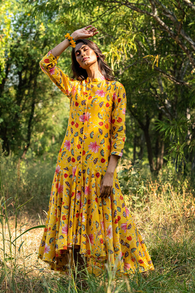 Printed Yellow Zaal Boho Dress