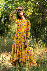 Printed Yellow Zaal Boho Dress