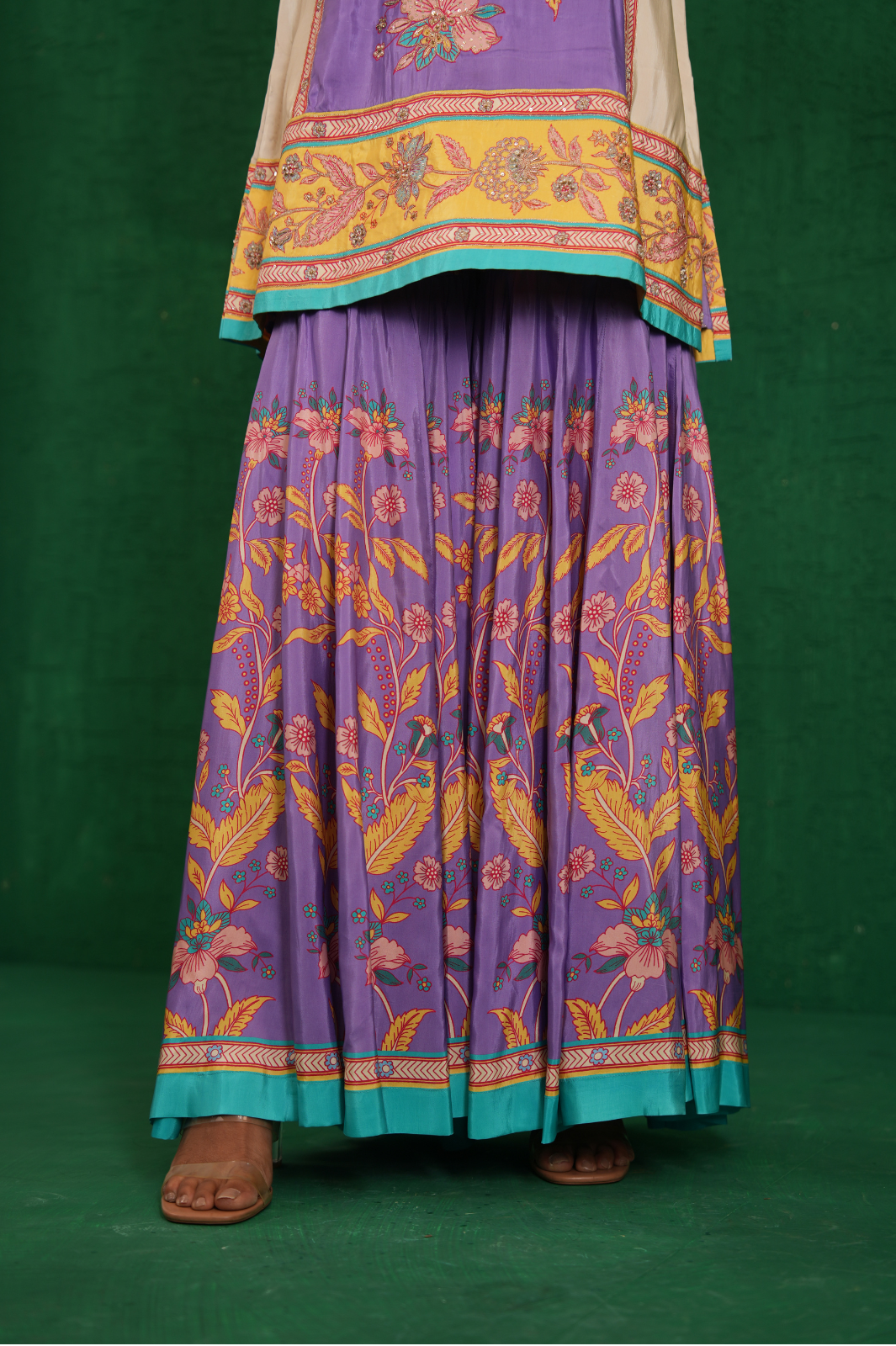 Purple / Ivory Butterfly Sharara Set