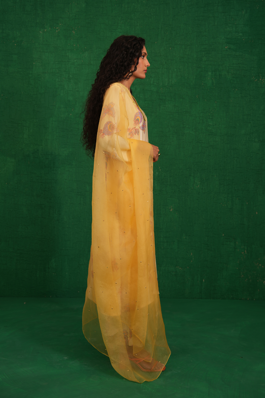 Ivory Printed Embroidered Buta Jaal Kurta Set