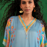 Butterfly blue poncho set