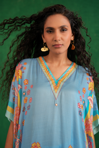 Butterfly blue poncho set