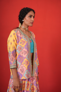 Butterfly Multi Lehenga with Jacket Set
