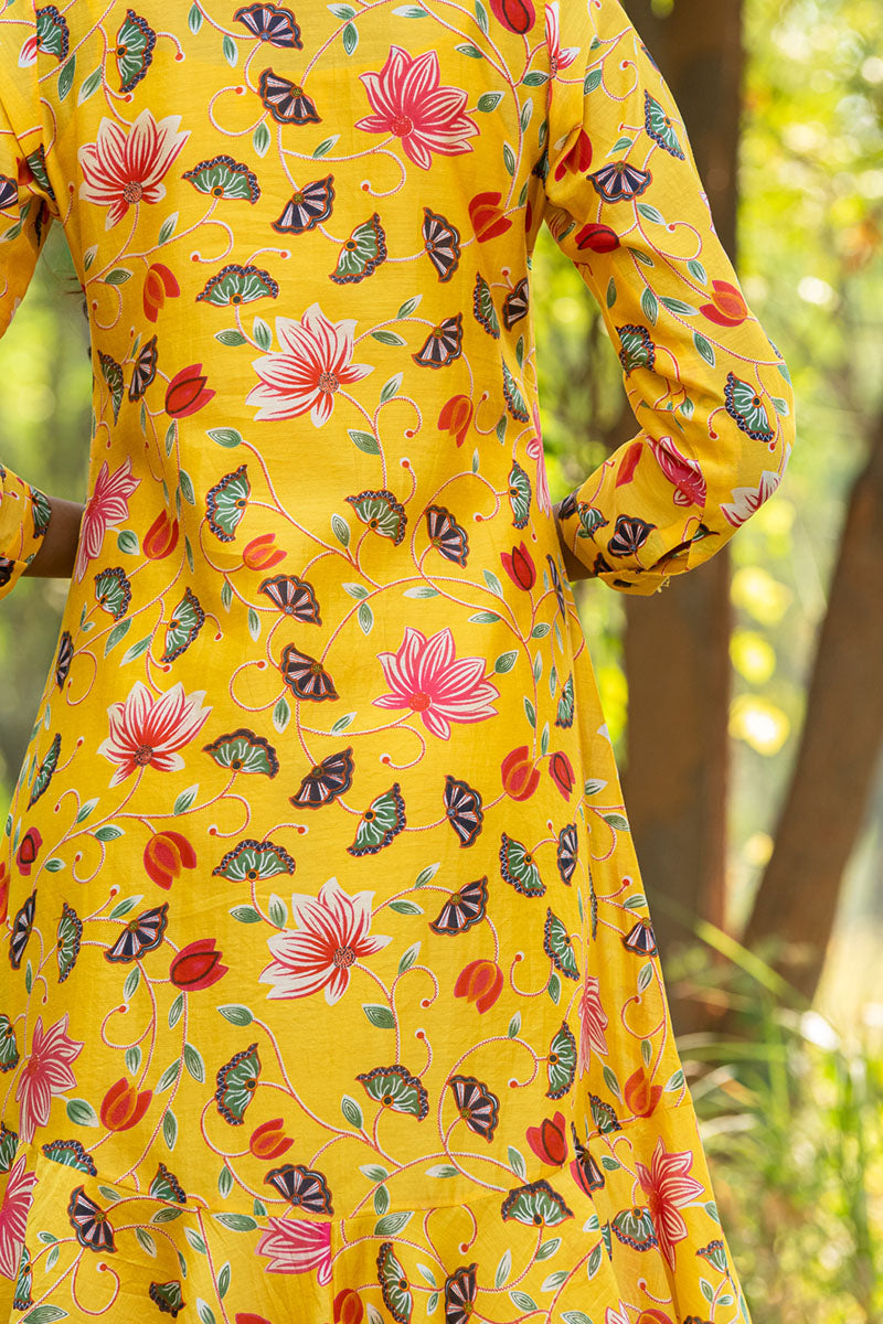 Printed Yellow Zaal Boho Dress