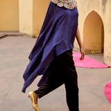 Purple Embroidered Chanchal Cape Set