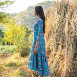 Buta Printed Turquoise Boho Dress