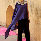 Purple Embroidered Chanchal Cape Set