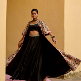Jantar Mantar Embroidered Surajmukhi Cape Skirt Set