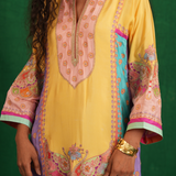 Yellow Multi Butterfly Kurta Set