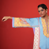 Blue Multi Panel Kurta Set