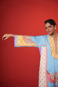 Blue Multi Panel Kurta Set