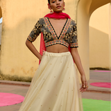 Embroidered Chand Lehenga Set