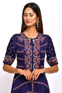 Moriya Embroidered Kurta With Dhoti Pants