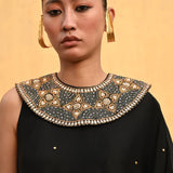Black Embroidered Chanchal Cape Set