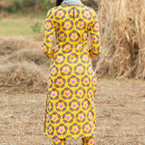 Printed Buta Yellow Straight Kurta