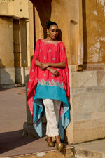 Jantar Mantar Red/Aqua Kaftan set