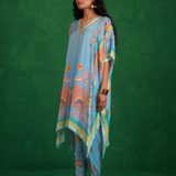 Butterfly blue poncho set