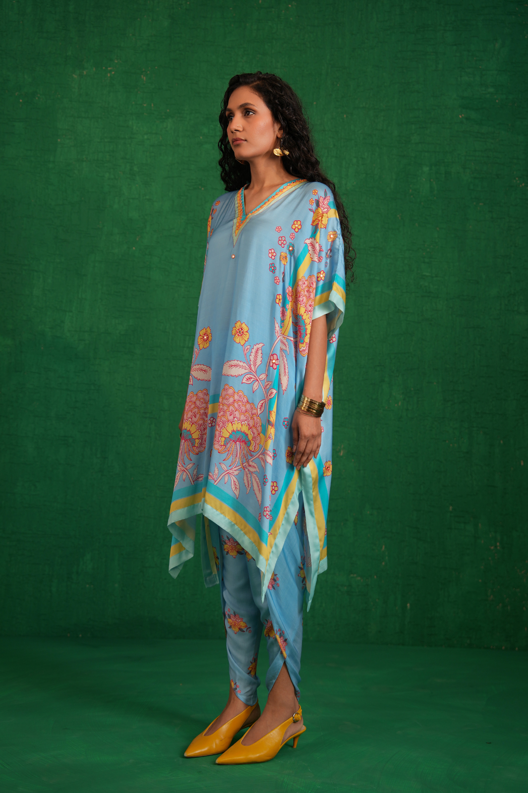 Butterfly blue poncho set