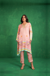 Butterfly pink poncho set