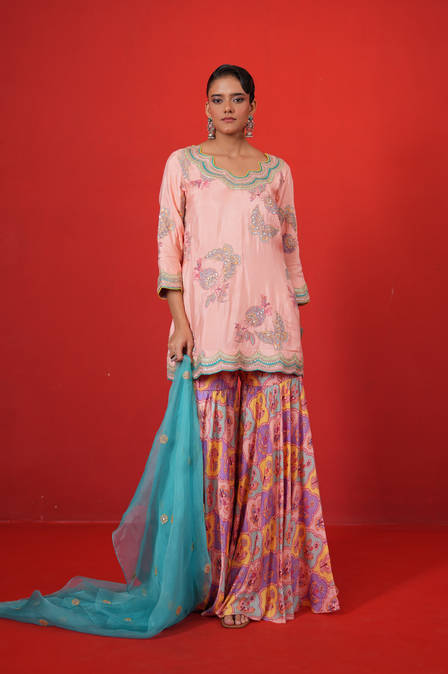 Buy Butterfly Short Kurta Sharara Set Online