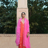 Scarlet Printed Embroidered Kurta Set