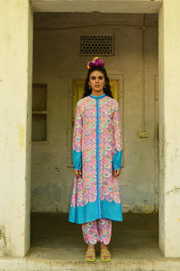 Pink Kevda Silk Kurta Set