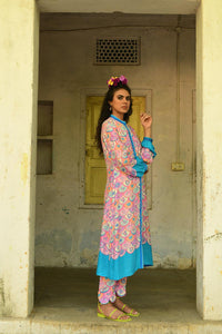 Pink Kevda Silk Kurta Set