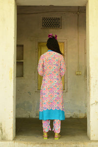 Pink Kevda Silk Kurta Set