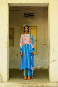 Champa Blue Kurta Set With Dupatta