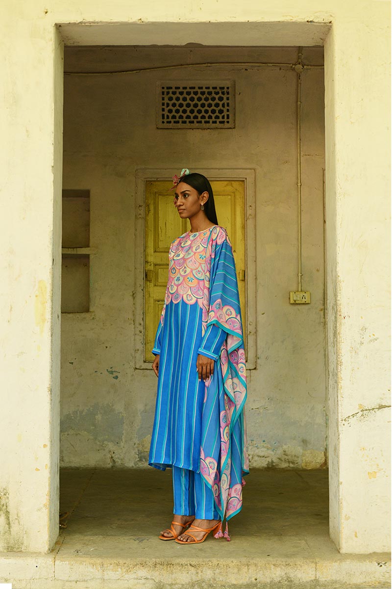 Champa Blue Kurta With Pants