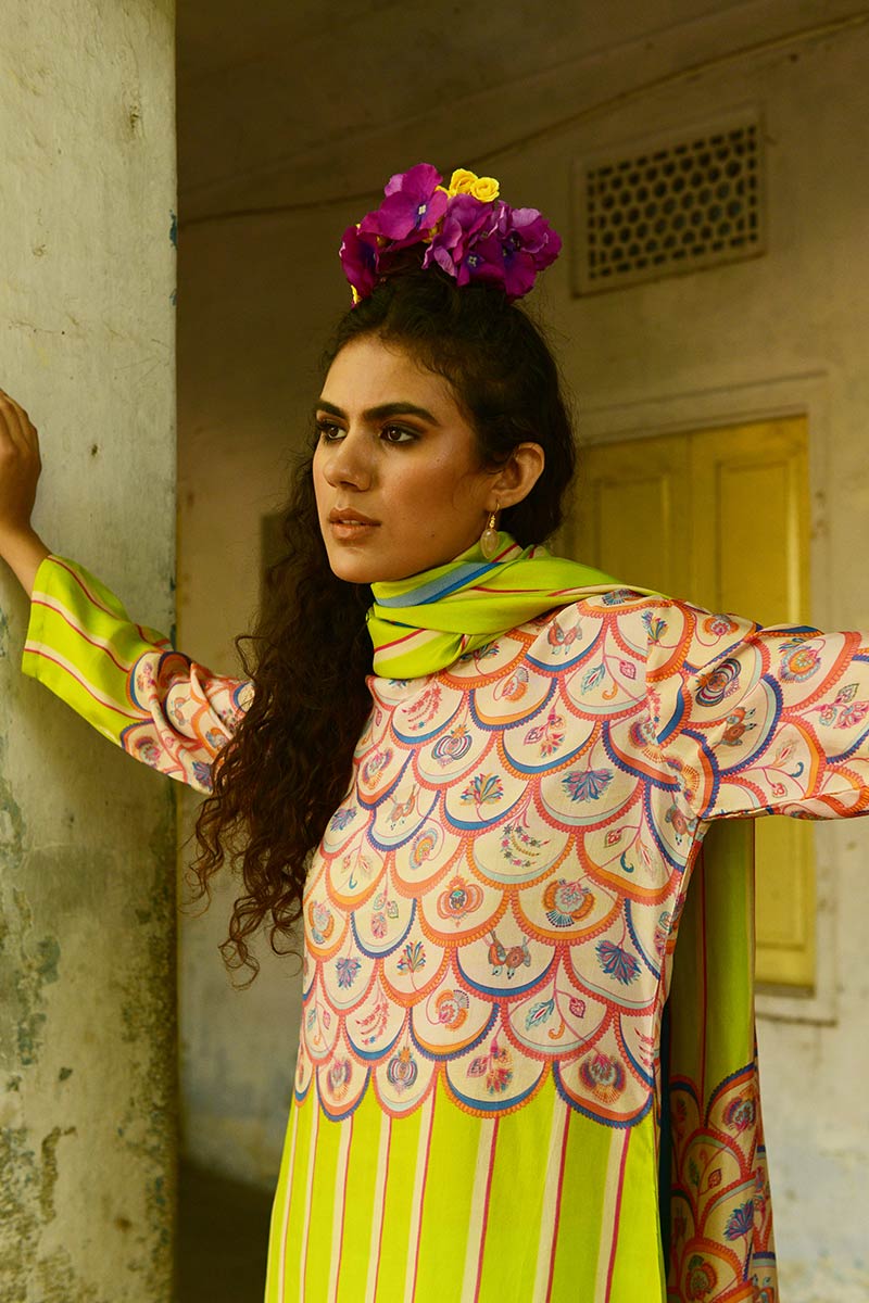 Champa Green Kurta With Pants