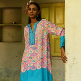 Pink Embroidered Silk Mogra Sharara Set
