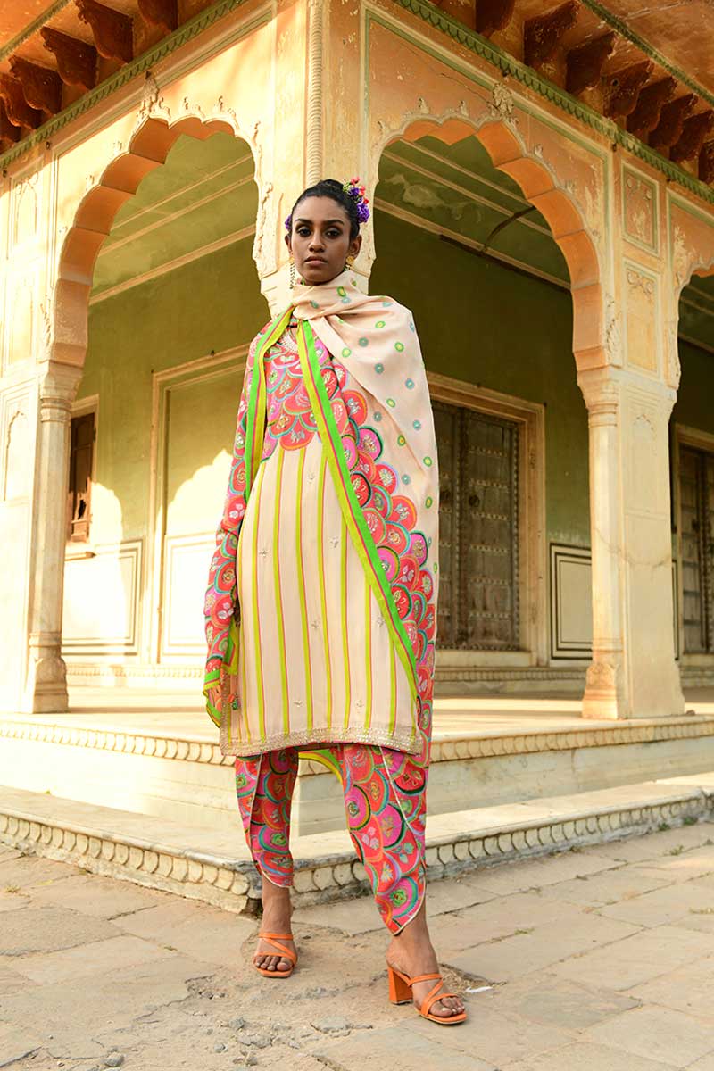Palash Kurta And Dhoti Pants With Dupatta