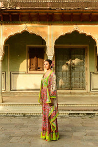 Lata Cape And Crop Top With Pansy Sharara